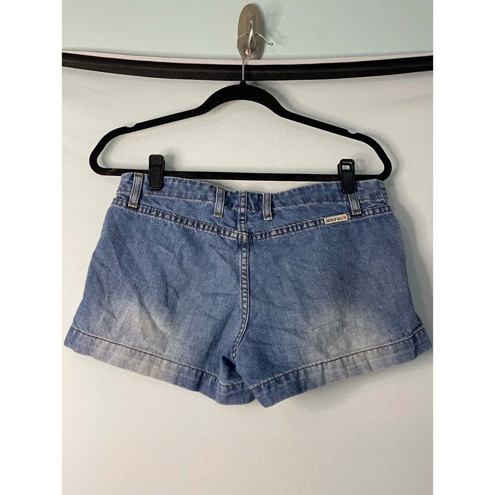 Y2K American‎ Eagle Outfitters Womens Denim Shorts Size 6 Blue Wash Button Fly